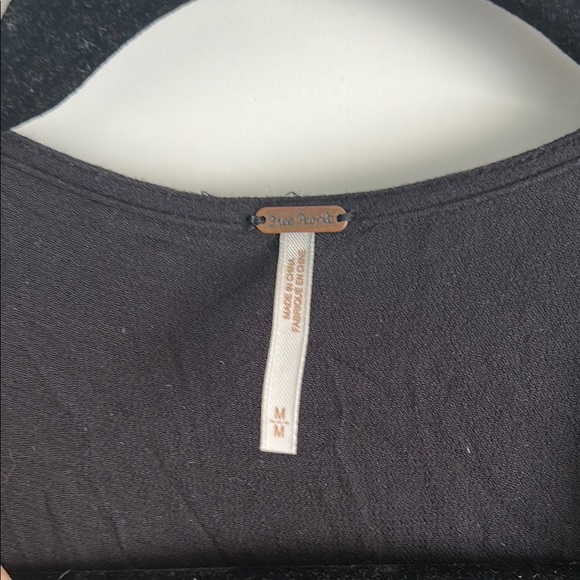 Free People Black Ruffle Your Feathers Deep V Flutter Sleeve Jumpsuit | M - Picture 7 of 7